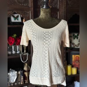 Lucky Brand XS knitted off white top